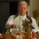 James Spader (left), peach or nectarine, dog